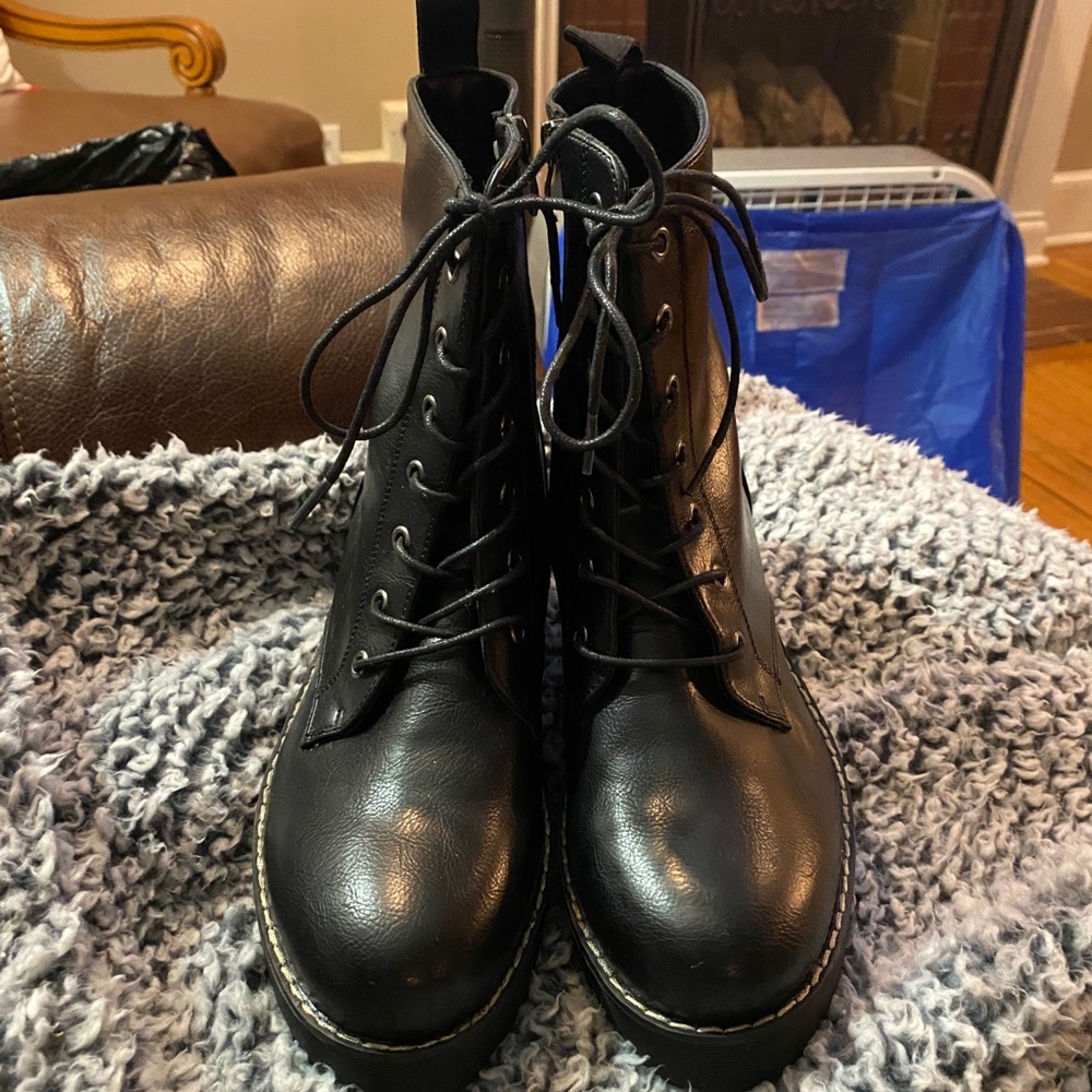 Black Combat Boots-New without tags